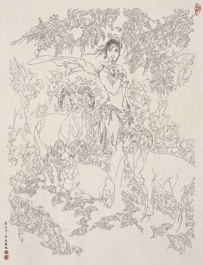 詹忠效 犹有花枝俏 镜心